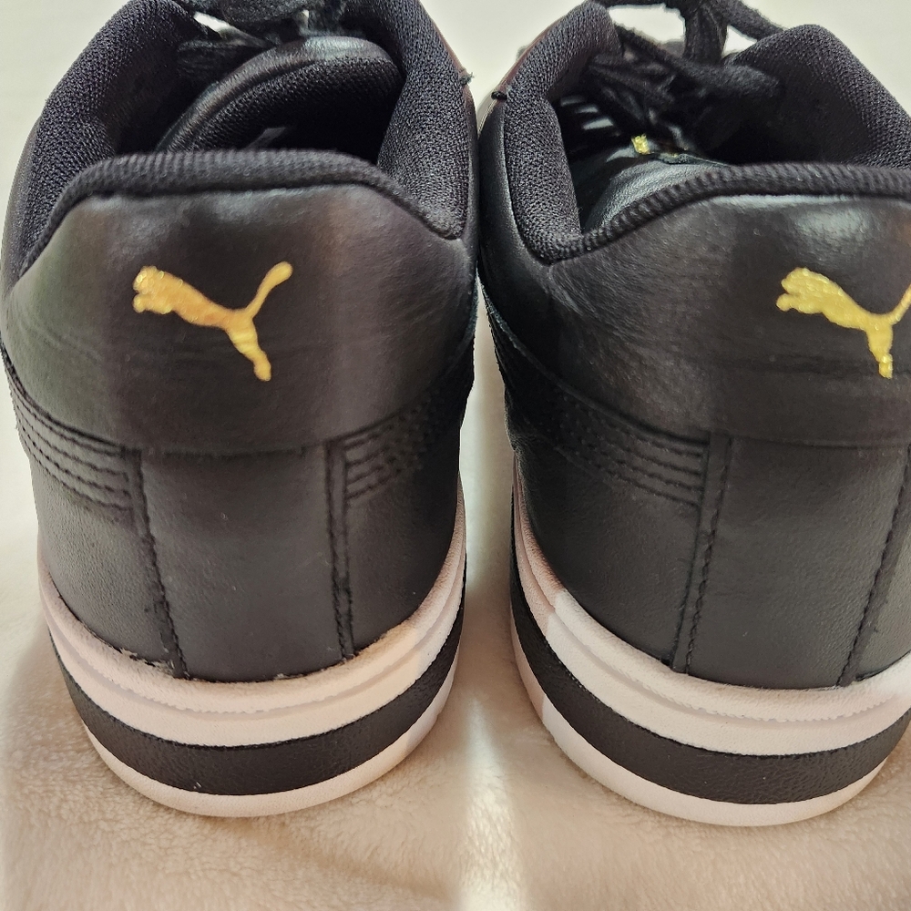 Puma Men's Black Leather Walking Shoes/Sneakers, Size 10 - Picture 9 of 14